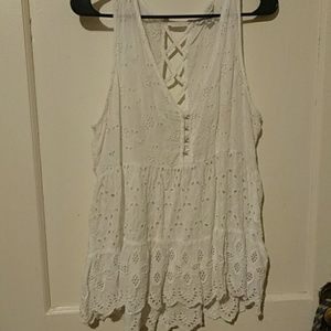 American Eagle White Sheer Tank